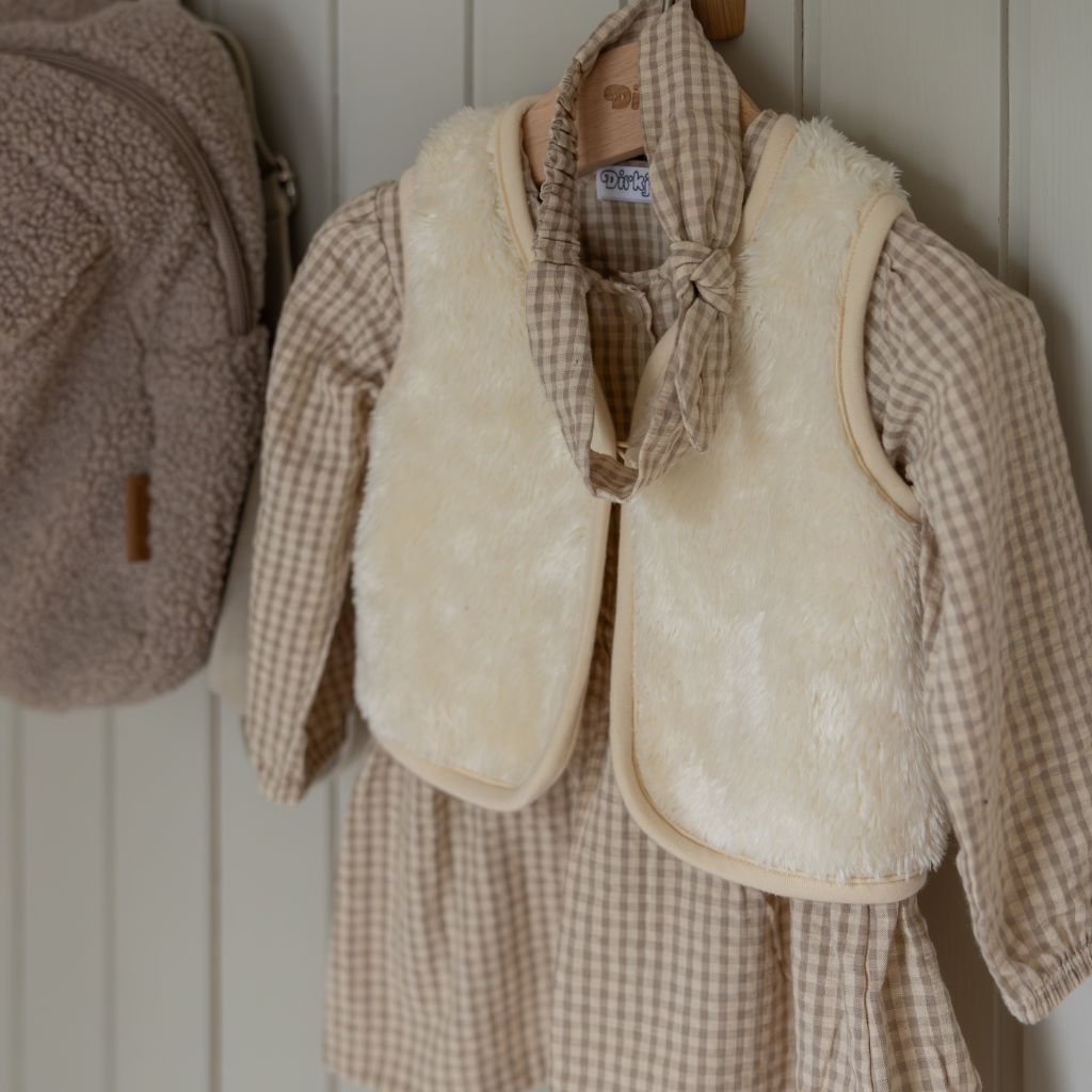 Dirkje Ensemble 4 pièces robe, legging, bodywarmer et bandeau Taupe fille