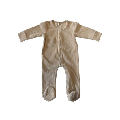 Dreambee Essentials Pyjama Rib Met Voetjes Beige