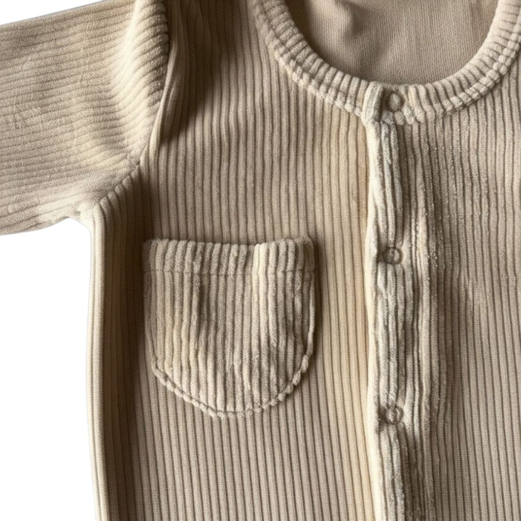 Dreambee Essentials Pyjama Rib Met Voetjes Beige