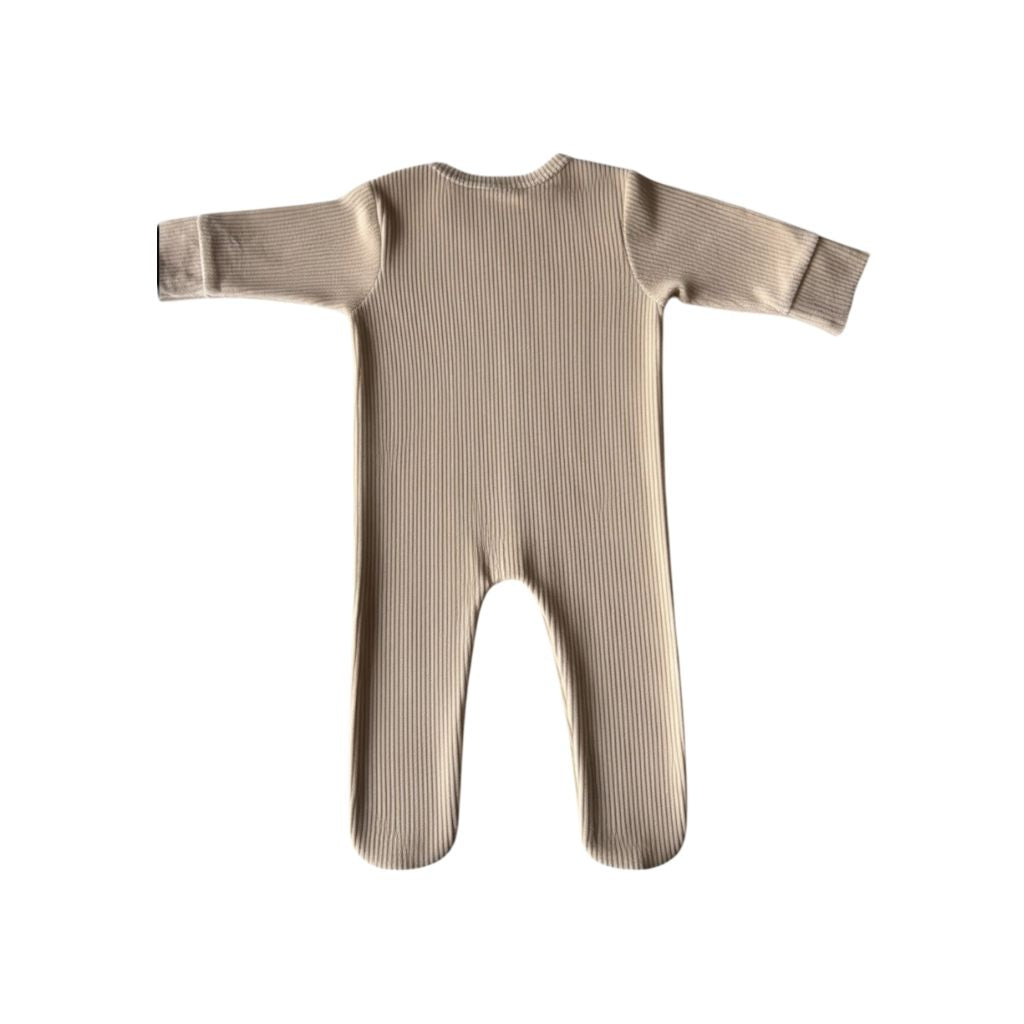 Dreambee Essentials Pyjama Rib Met Voetjes Beige