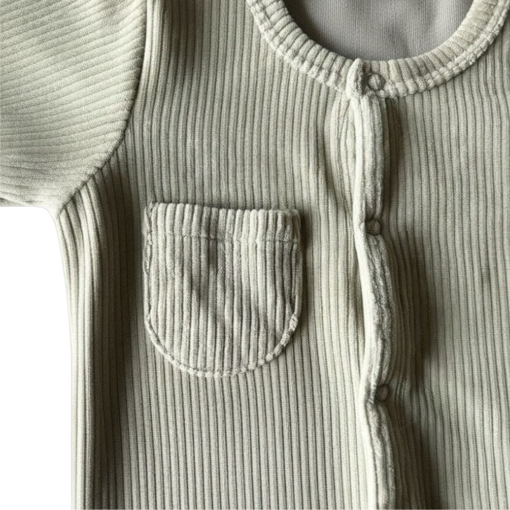 Dreambee Essentials Pyjama Rib Met Voetjes Groen