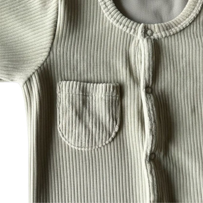 Dreambee Essentials Pyjama Rib Met Voetjes Groen