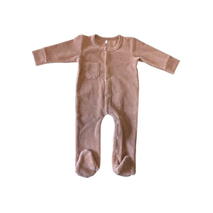 Dreambee Essentials Pyjama à Bord Côtes Avec Pieds Rose