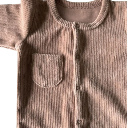 Dreambee Essentials Pyjama à Bord Côtes Avec Pieds Rose
