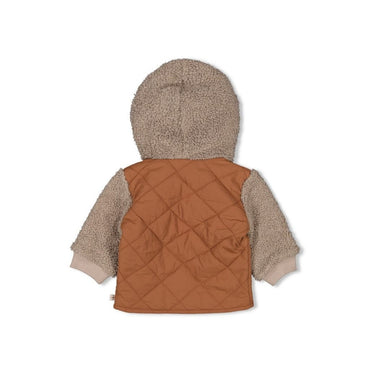 Feetje Bouclé jasje met kap Wild World Brown