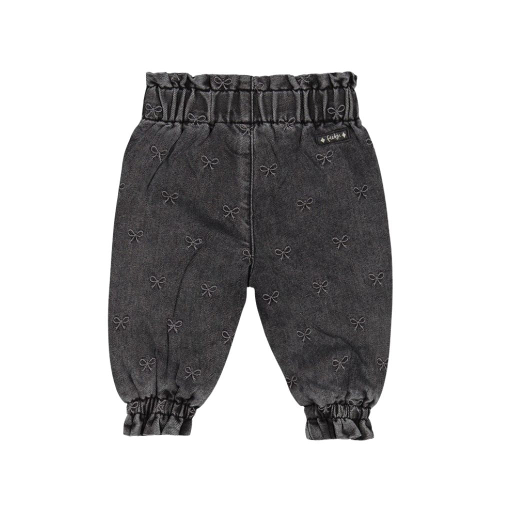 Feetje Pantalon Brodé Hiver Denims Filles Antraciet