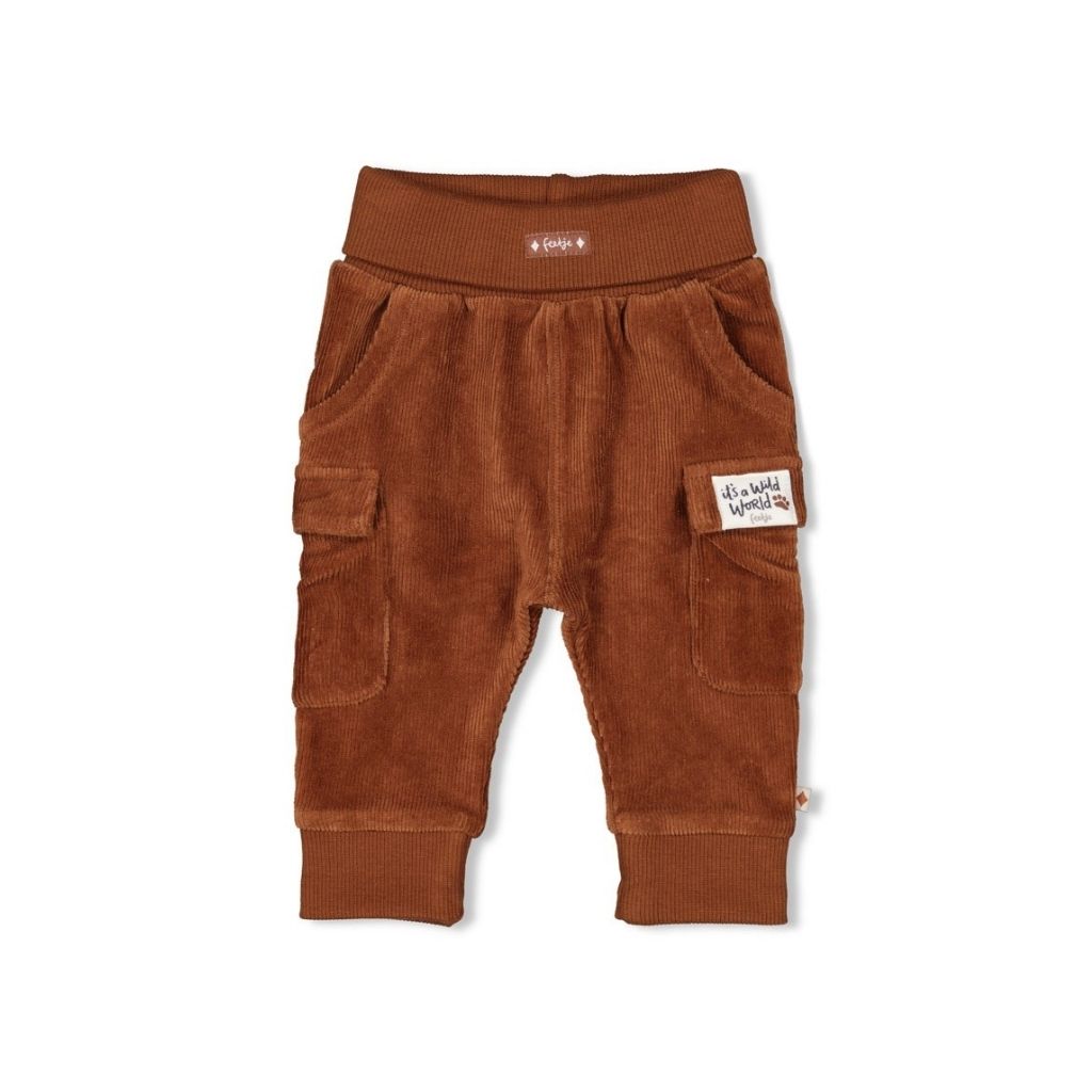 Feetje Broek velours rib Wild World Brown