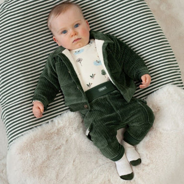Feetje Jasje Velours Rib Wiggle and Waddle Jongens Green