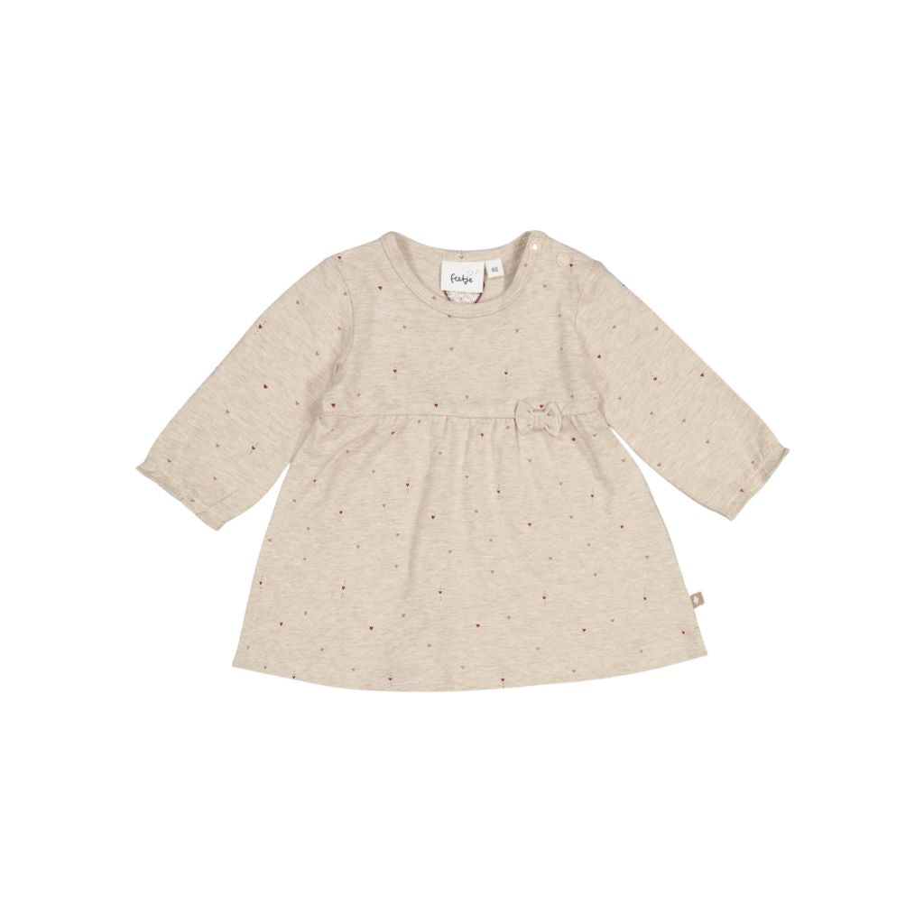 Feetje Robe AOP My Little Love Filles Taupe Melange