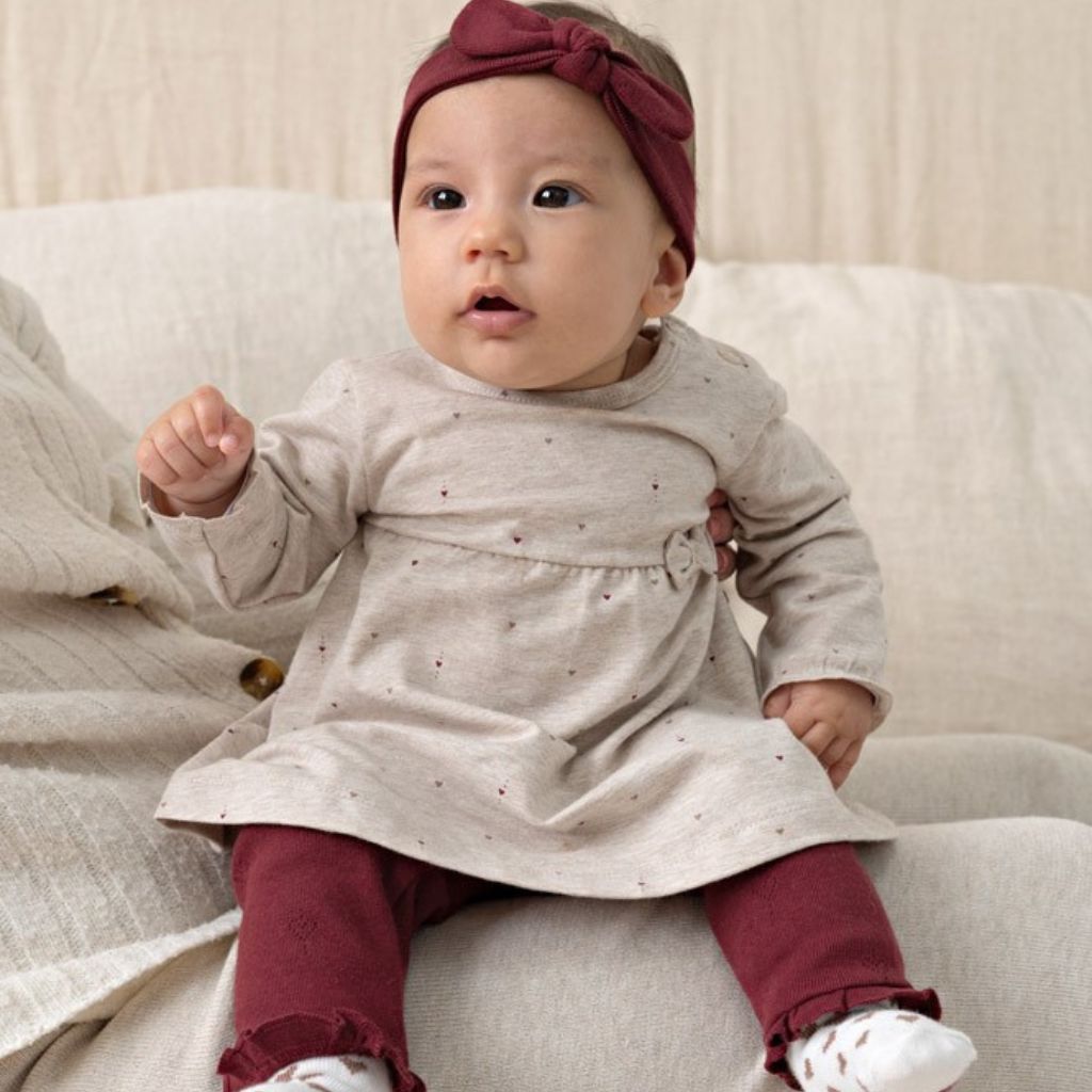 Feetje Robe AOP My Little Love Filles Taupe Melange