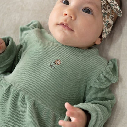Feetje Robe En Velours Côtelé Lucky Bloombird Filles Jade Green 
