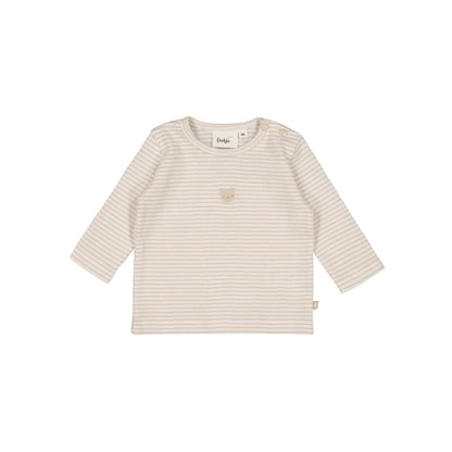Feetje Longsleeve Rib Met Streep Honey Bear Sand Unisex