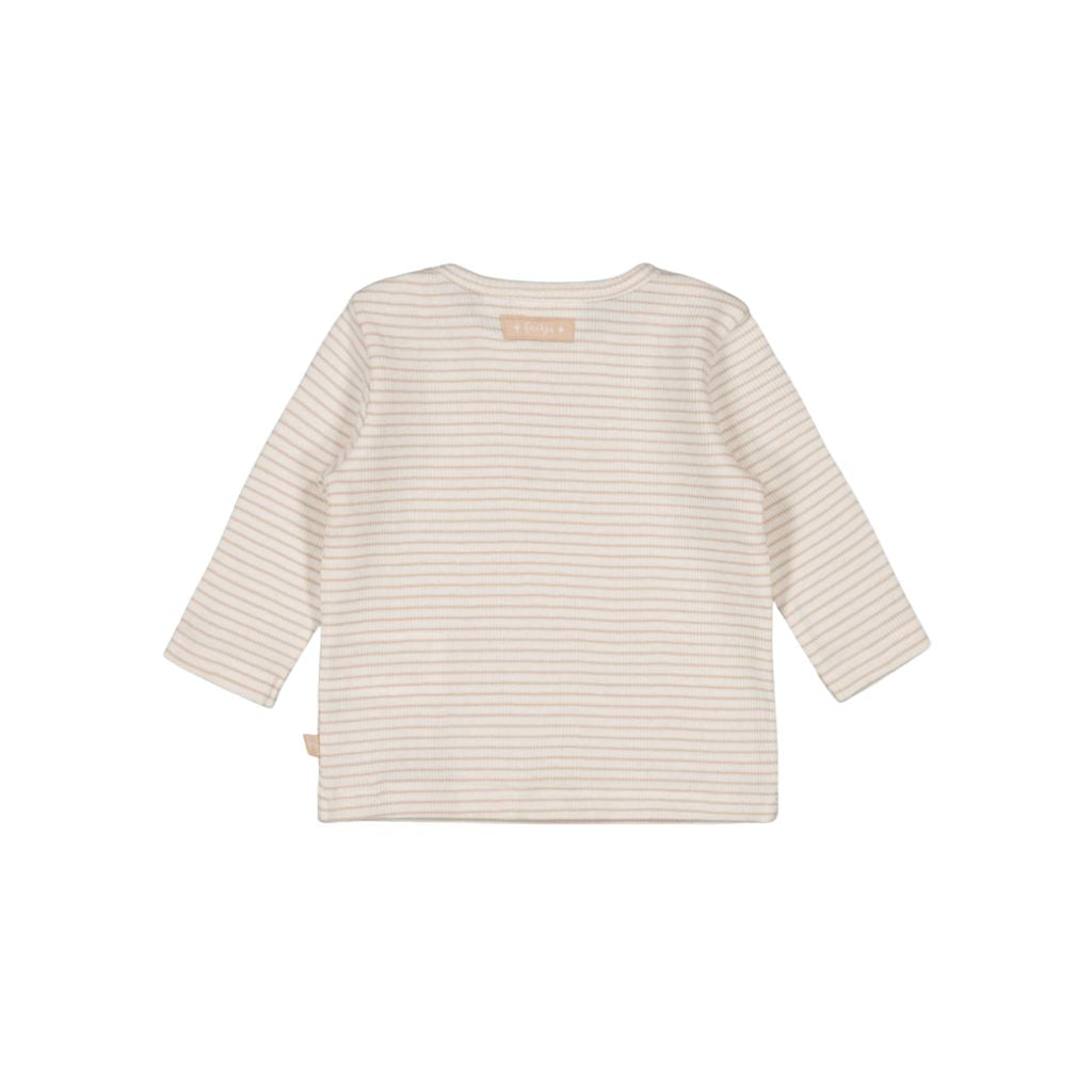 Feetje Longsleeve Rib Met Streep Honey Bear Sand Unisex