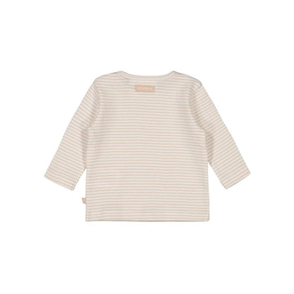 Feetje Longsleeve Rib Met Streep Honey Bear Sand Unisex