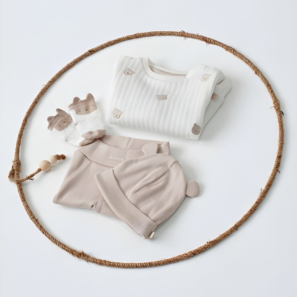 Feetje Bonnet Rib Honey Bear Sand Unisexe