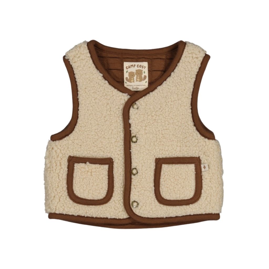 Feetje Gilet Teddy Réversible  Tiny Timber Tales Garçons Offwhite 