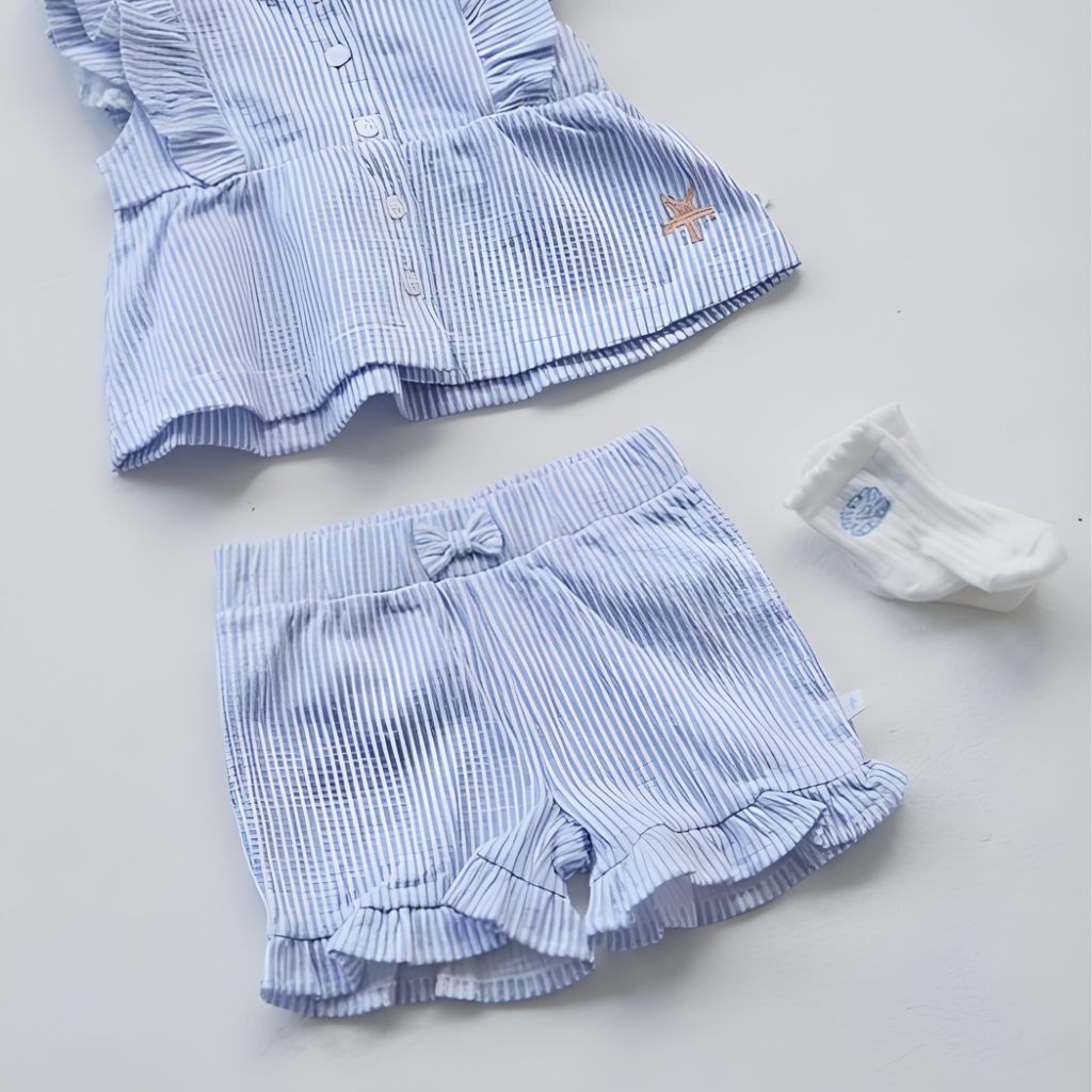 Feetje Short Streep Crinkle Sea La Vie Lavender Meisje