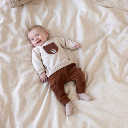 Feetje Pull Wild World Taupe melange 