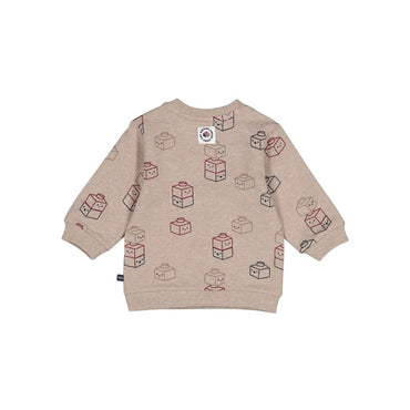Feetje Sweater AOP Built For Fun Jongens Taupe Melange
