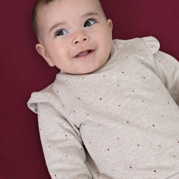 Feetje Sweater AOP Relaxed Fit My Little Love Meisjes Taupe Melange