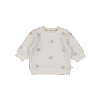 Feetje Pull Avec Broderie Honey Bear Blanc Cassé Unisexe