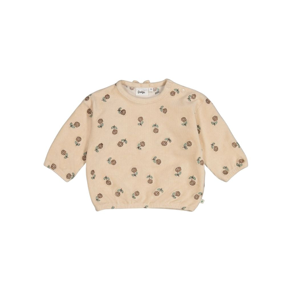 Feetje Sweater Velours Rib Lucky Bloombird Meisjes Offwhite