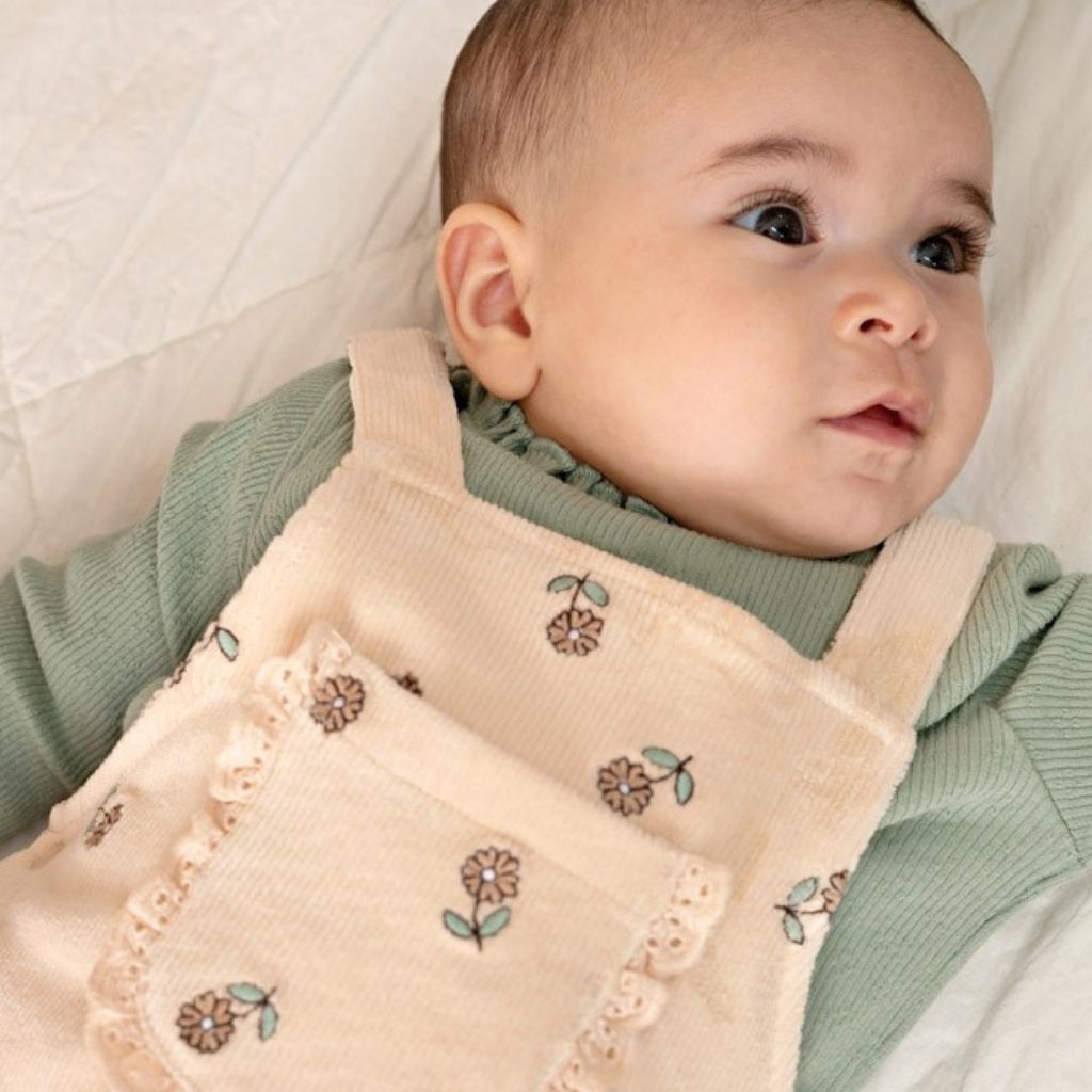 Feetje Tuinbroek Velours Rib Lucky Bloombird Meisjes Offwhite