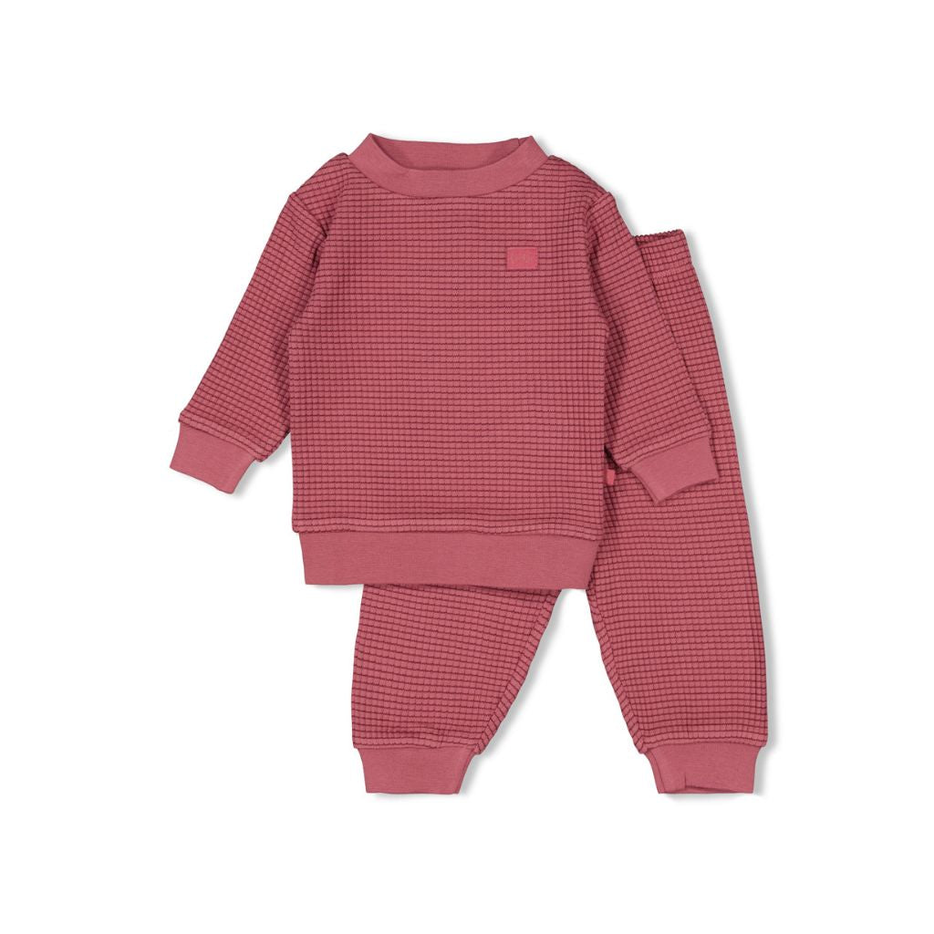 Feetje Pyjama baby wafel 2-delig Berry