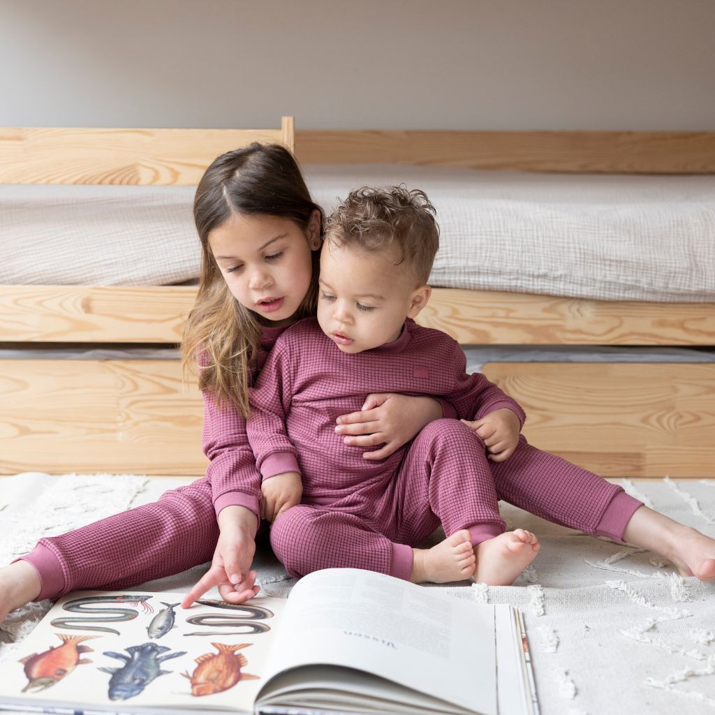 Feetje Pyjama baby wafel 2-delig Berry