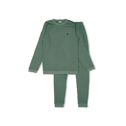 Feetje Pyjama wafel 2-delig voor volwassen Sea Green