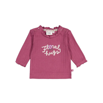 T-shirt à Manches Longues Côtelées Afternoon Tea Filles Berry