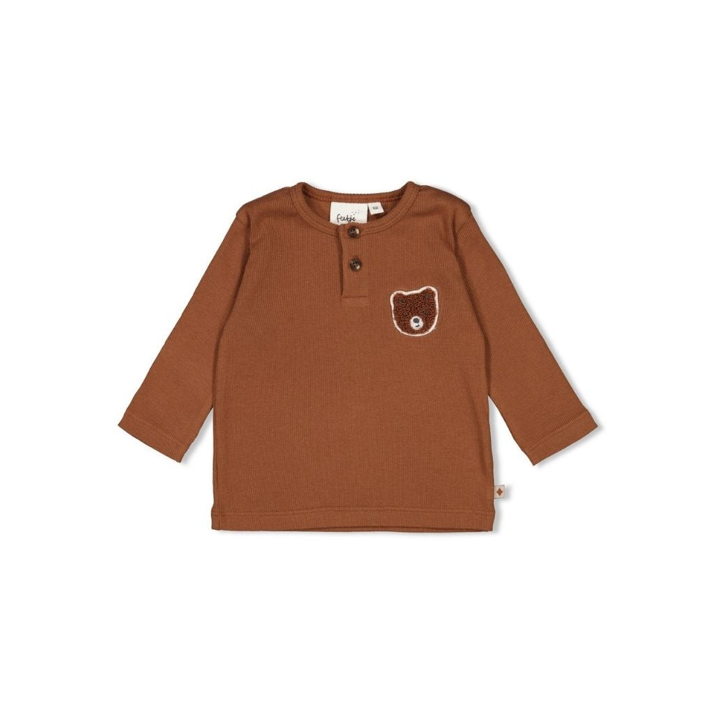 Feetje T-shirt à manches longues côtelé Wild World Brown