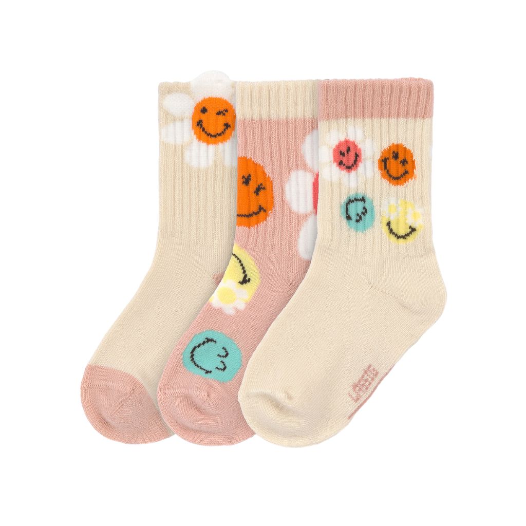 Lässig Chaussettes SmileyWorld Dusty Rose – 3 paires