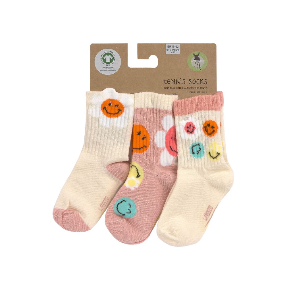 Lässig Chaussettes SmileyWorld Dusty Rose – 3 paires