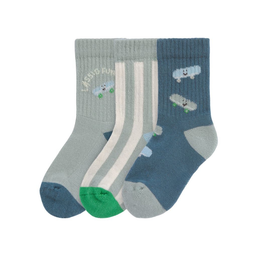 Lässig Sokken Terry Tennis GOTS Skateboard Multi – 3 stuks