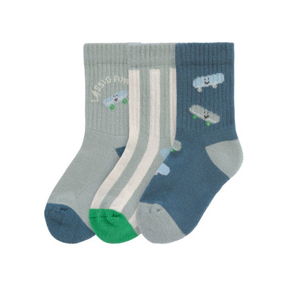 Lässig Sokken Terry Tennis GOTS Skateboard Multi – 3 stuks