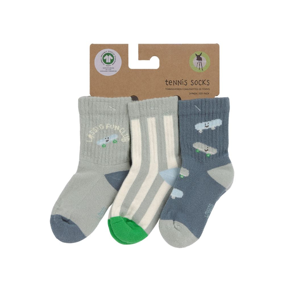 Lässig Sokken Terry Tennis GOTS Skateboard Multi – 3 stuks