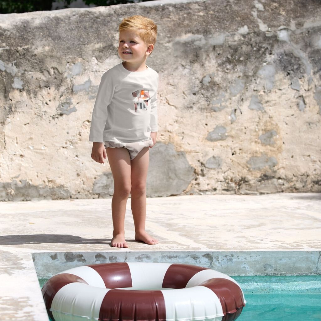 Lässig Zwemshirt Lange Mouw Beach Dog Sea Salt Wit