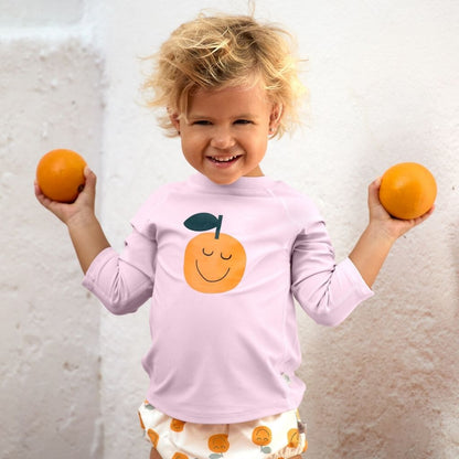 Lässig Zwemshirt Lange Mouw Orange Pale Pink