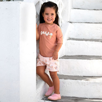 Lässig T-shirt de bain à manches courtes Clay unisexe