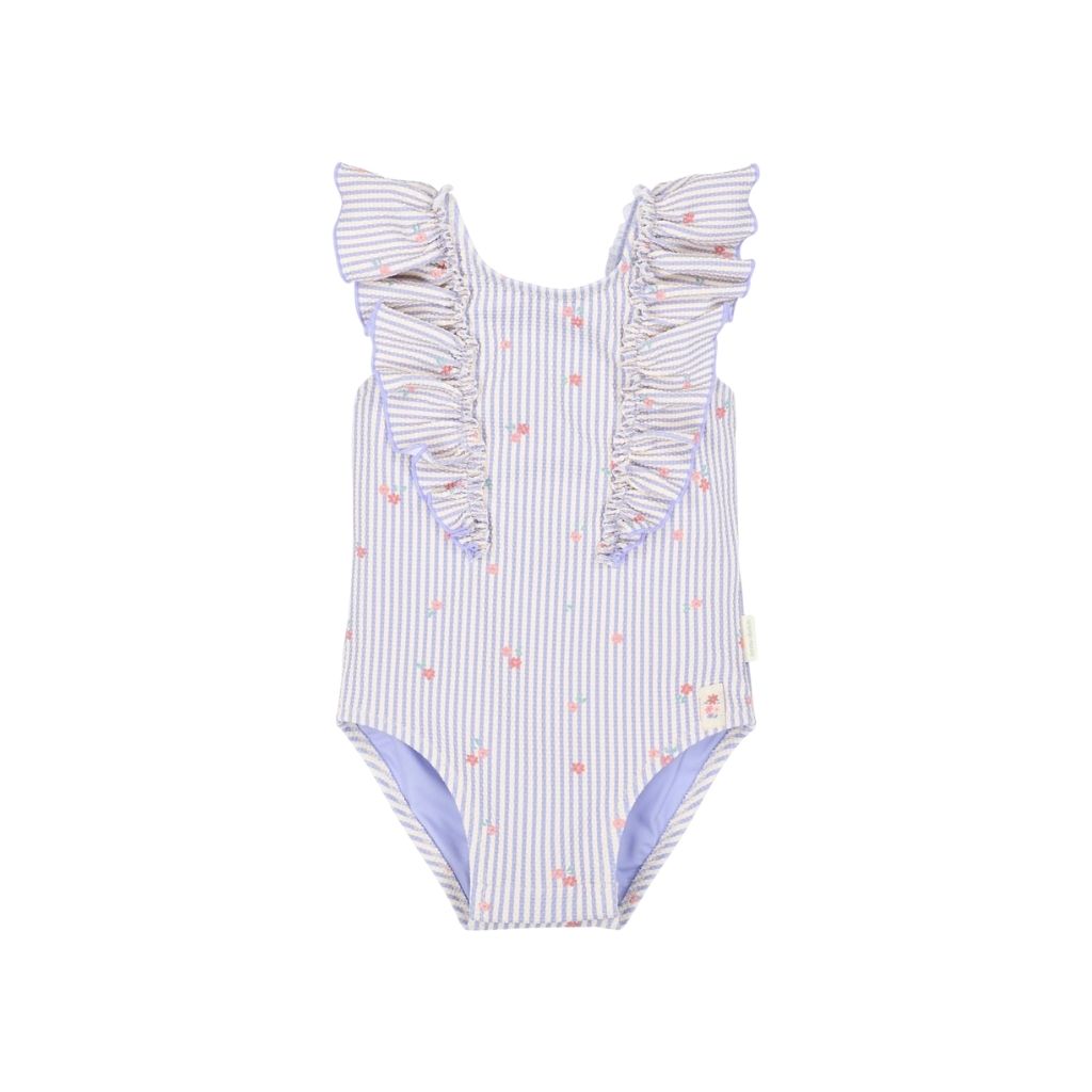 Little Dutch Badpak zonder mouwen Dreamy Stripes Purple