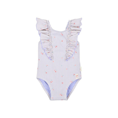 Little Dutch Badpak zonder mouwen Dreamy Stripes Purple