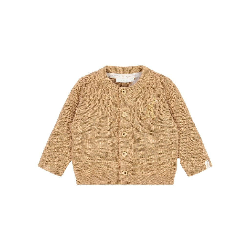 Little Dutch Cardigan Tricoté Safari Friends Soft Tan Unisexe