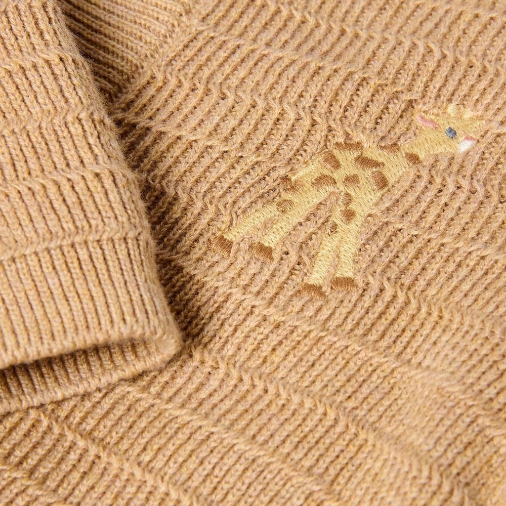 Little Dutch Cardigan Tricoté Safari Friends Soft Tan Unisexe