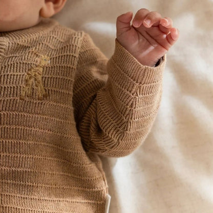 Little Dutch Cardigan Tricoté Safari Friends Soft Tan Unisexe