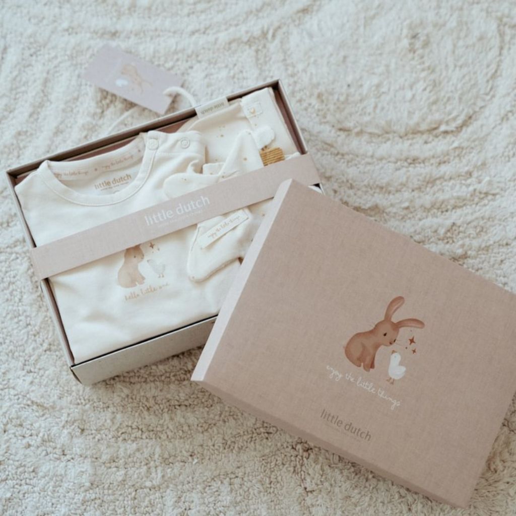 Little Dutch 2-delige pyjama Geschenkset Baby Bunny Newborn Naturals Creme Unisex