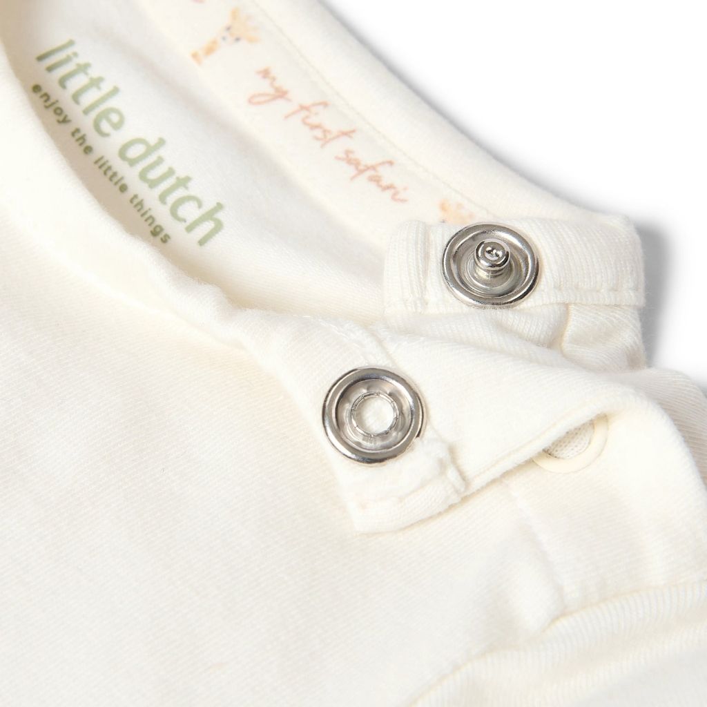 Little Dutch T-shirt Longues Manches Safari Friends Crème Unisexe 