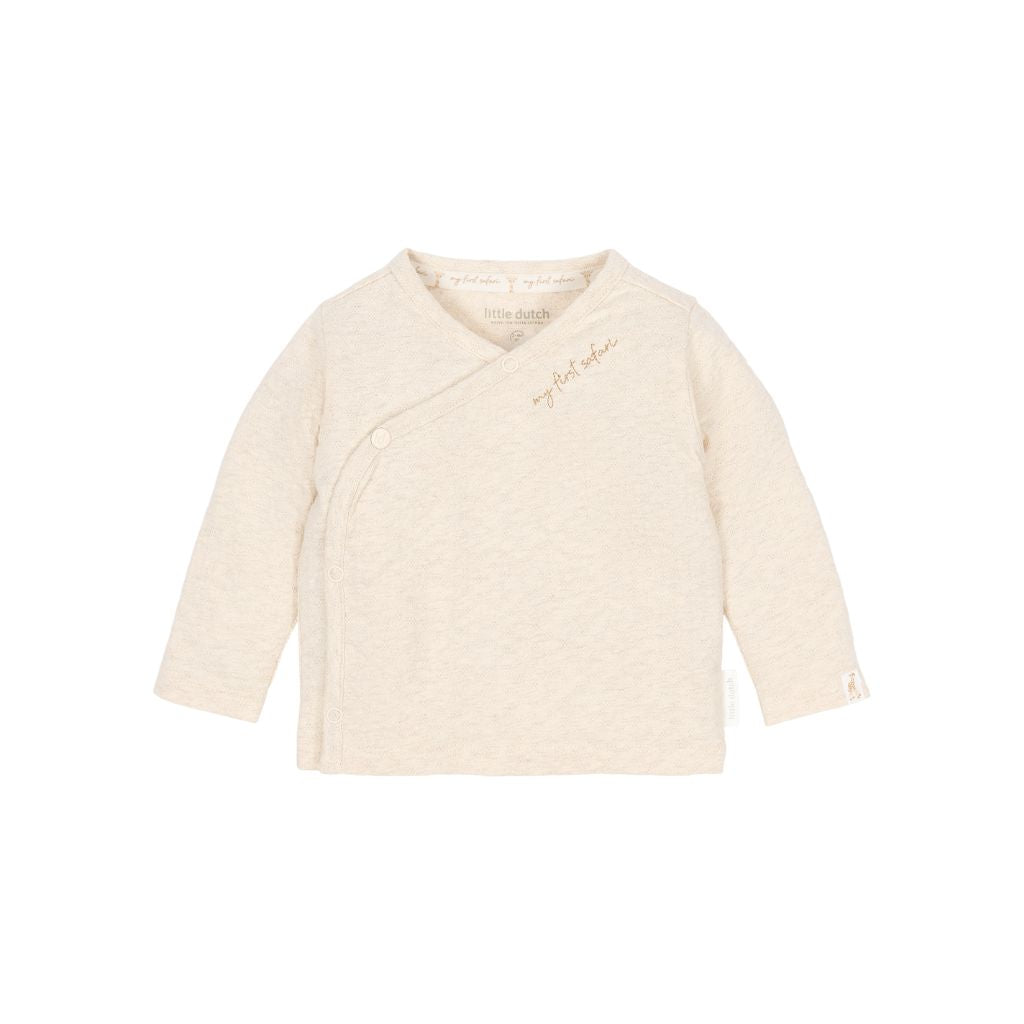 Little Dutch T-shirt à Manches Longues Et à Encolure Croisée Safari Friends Beige Unisexe 
