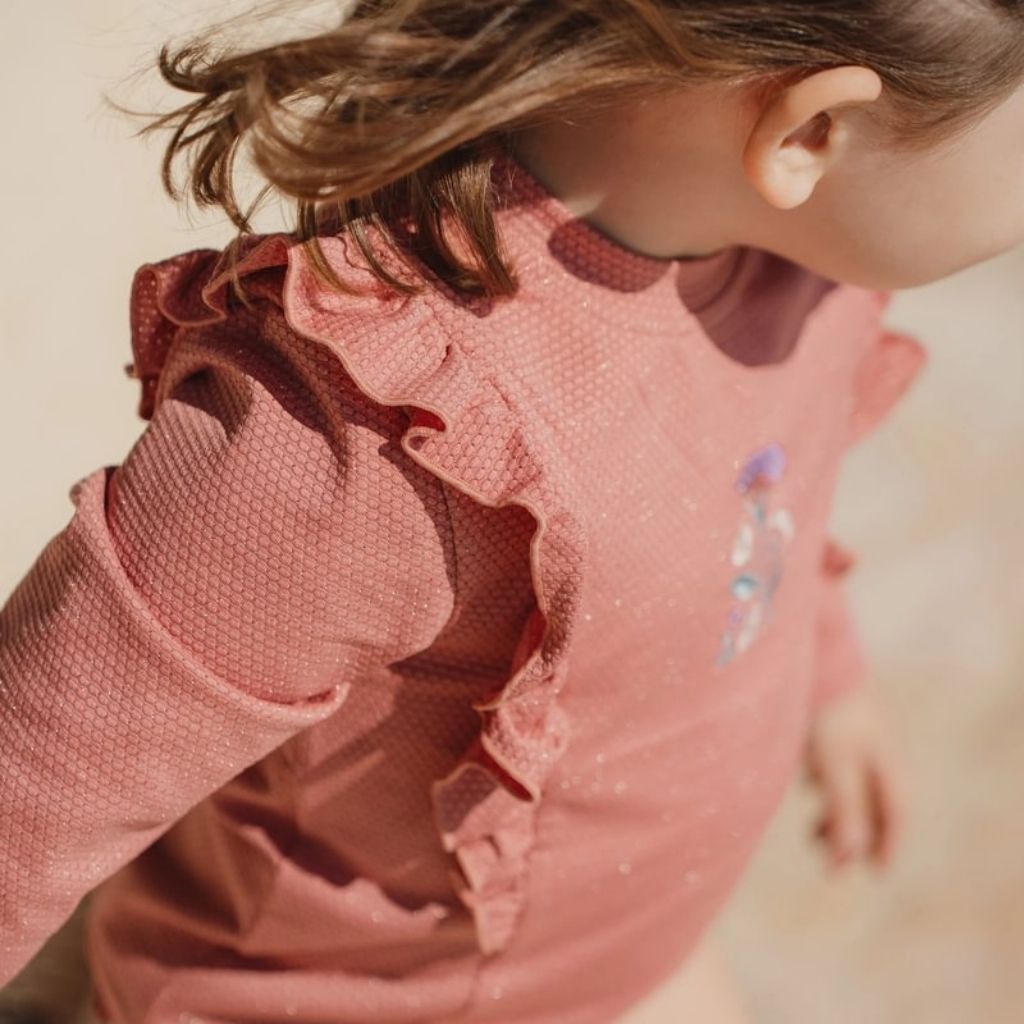 Little Dutch T-shirt de bain à manches longues Dreamy Sparkle Pink