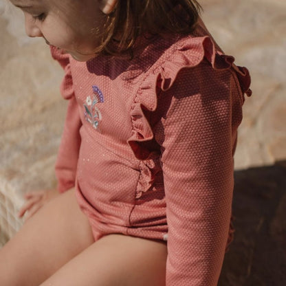 Little Dutch T-shirt de bain à manches longues Dreamy Sparkle Pink